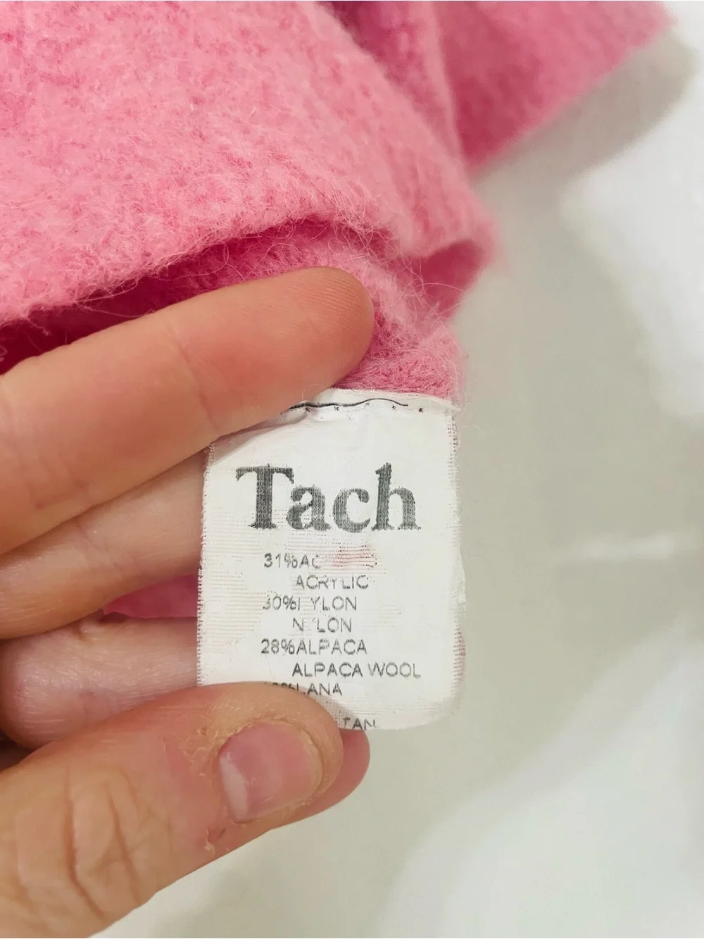 Tach Clothing Dalia Knit Cropped Cardigan Sweater Pink Short Sleeve Button Up M